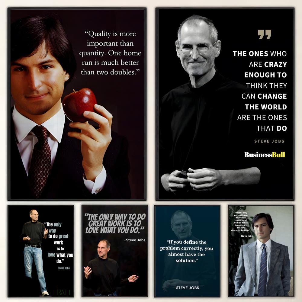 Home Decor Jobs - ลายพิมพ์ S-Steve J-Jobs Q-Quotes โปสเตอร์ HD
