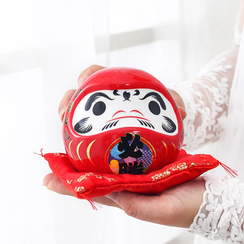 Home Decor Zen Style - 4.5 นิ้วเซรามิคญี่ปุ่น Daruma Figurine,FengShui รูป ZEN
