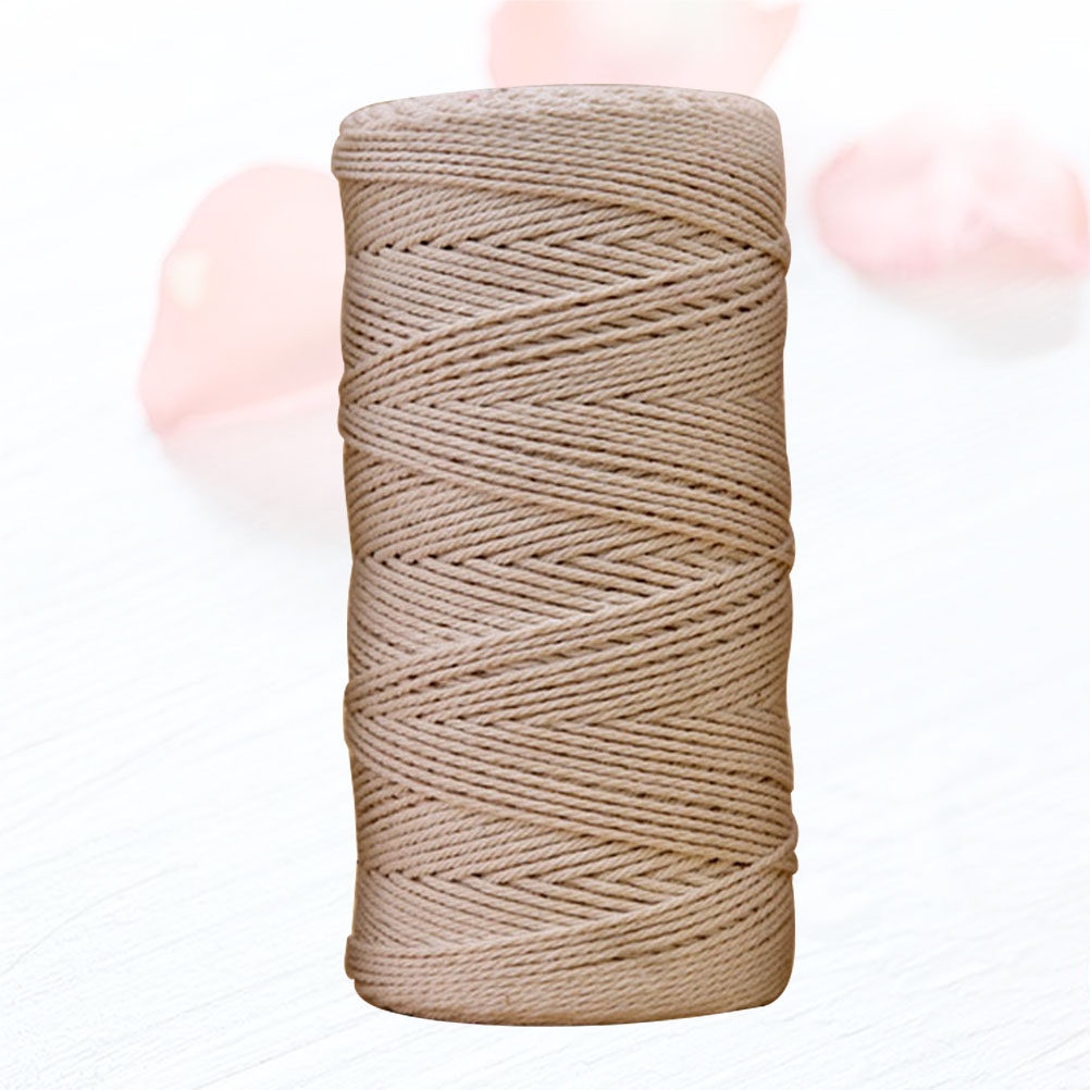 Macrame Wall Hanging - เชือกฝ้ายสีเบจธรรมชาติ 1 ชิ้น งานแฮนด์เมดสไตล์โบฮีเมียนนุ่มนวล สำหรับงาน DIY