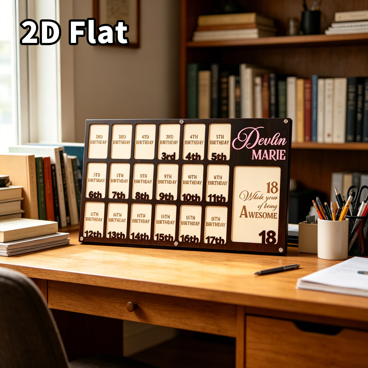 Home Decor Frames - กรอบรูปไม้แบบกำหนดเอง 1 ชิ้น ป้ายไม้ตกแต่งผนังบ้าน ห้องทำงาน โรงเรียน