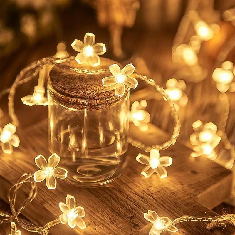 Fairy Lights Bedroom - 1PC ไฟประดับรูปดอกซากุระ ใช้แบตเตอรี่ กันน้ำ 10/40 LED