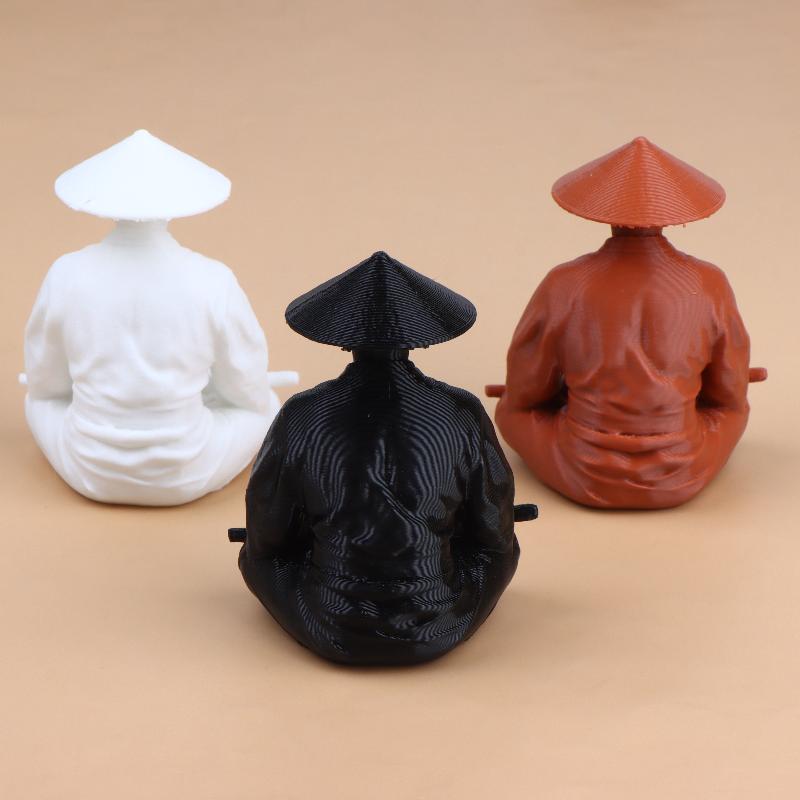 Home Decor Zen Style - รูปปั้นซามูไรกำลังทำสมาธิ สไตล์เซนแบบตะวันออก ของตกแต่งพลาสติกสำหรับตั้งโต๊ะและตกแต่งบ้าน