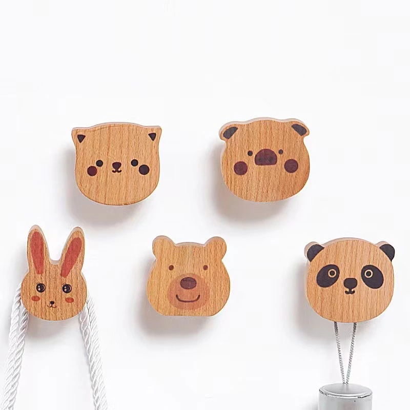 Home Decor Ikea - ไม้สัตว์น่ารัก Coat Hook ไม้ผู้ถือเสื้อผ้า Key ตกแต่ง