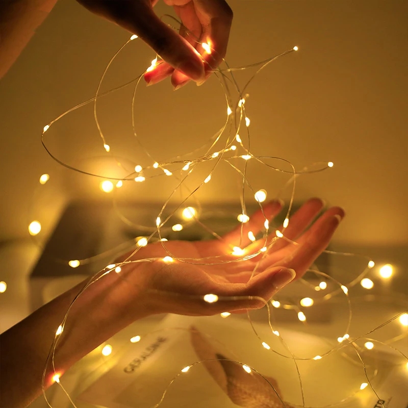 Fairy Lights Bedroom - ไฟ LED Fairy String ปุ่มแบตเตอรี่ไฟตกแต่งบ้านห้องนั่งเล่นห้องนอนสวนคริสต์มาสงานแต่งงานปีใหม่เครื่องประดับ Garland