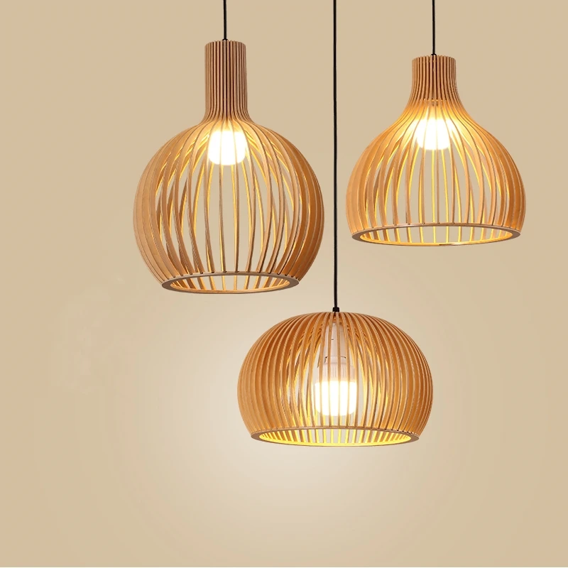 Home Decor Netherlands - โคมไฟแขวนรูปกรงนกไม้ทำมือ ตกแต่งบ้านสไตล์เนเธอร์แลนด์ ขั้วหลอด E27 ไฟ LED