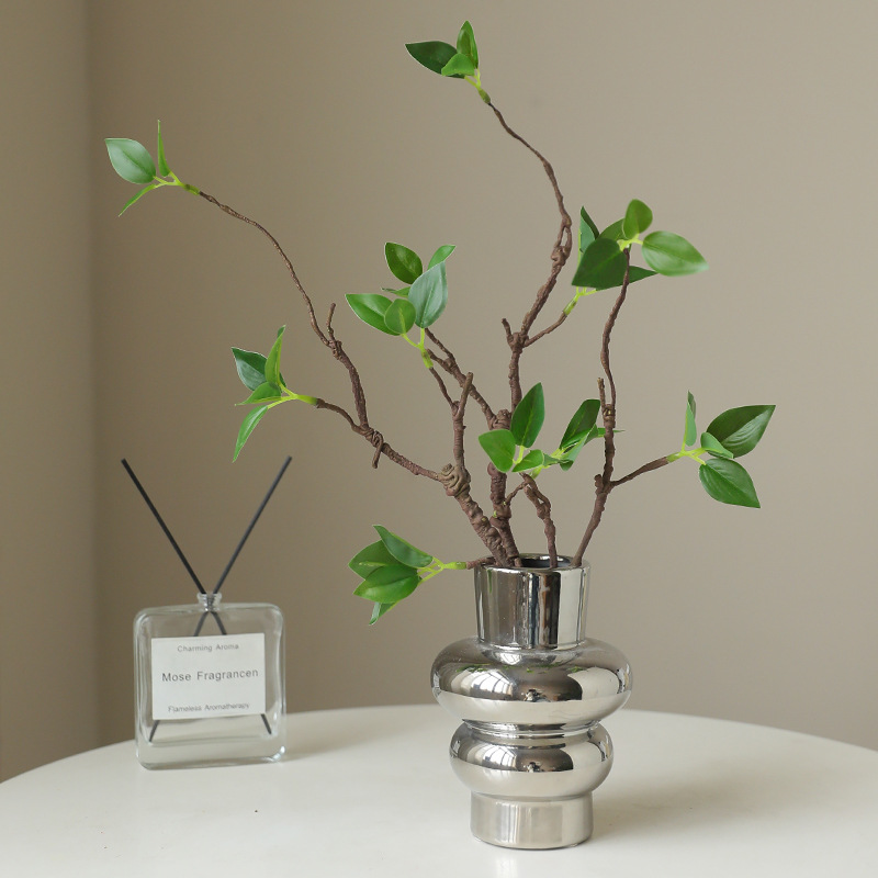Home Decor Zen Style - 17.3 นิ้วประดิษฐ์สาขาสีเขียว Buds Faux แห้ง Twigs
