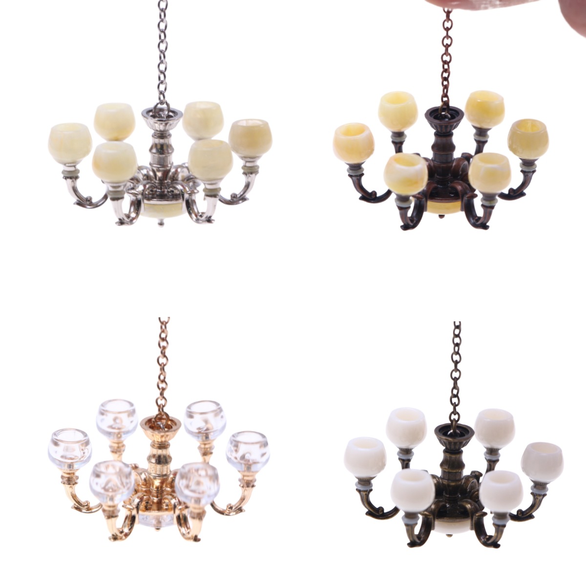 Fairy Lights Bedroom - 1 ชิ้น Dollhouse Miniature Retro โคมไฟเพดานโคมระย้ารุ่นจําลองเฟอร์นิเจอร์แสงเด็กของขวัญห้องนั่งเล่นฉากห้องนอน