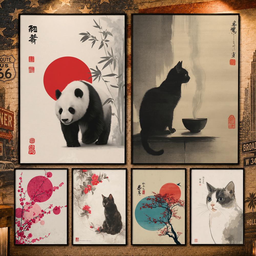 Home Decor Japandi Style - อาร์ตสไตล์ เจ-จาปันดีส์โปสเตอร์วินเทจเรโทรอะนิเมะโปสเตอร์สติกเกอร์ลอกและติดผนังศิลปะตกแต่งบ้าน