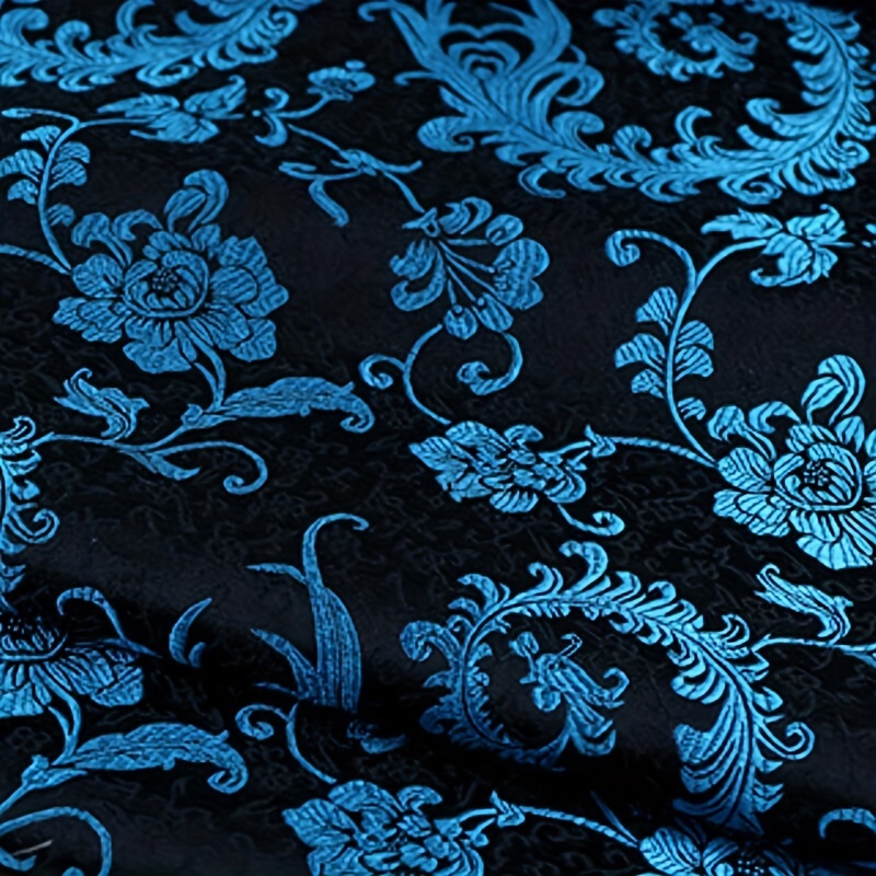 Home Decor Fabric - ผ้าลายปักหางนกฟีนิกซ์สีน้ำเงิน 3 มิติ — วัสดุเย็บผ้าคุณภาพพรีเมียมสำหรับเสื้อผ้า ผ้าม่าน