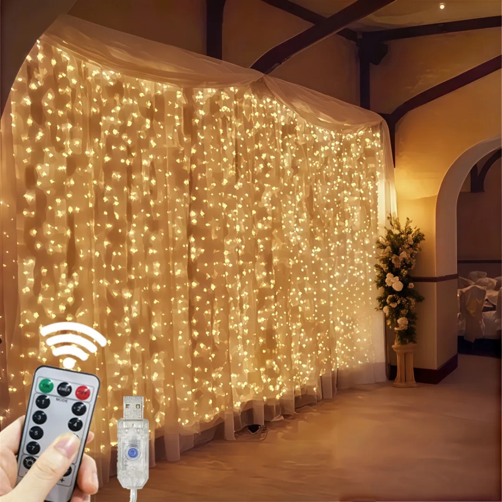 Fairy Lights Bedroom - ไฟ LED 3/6 ม. แบบม่าน ไฟประดับ