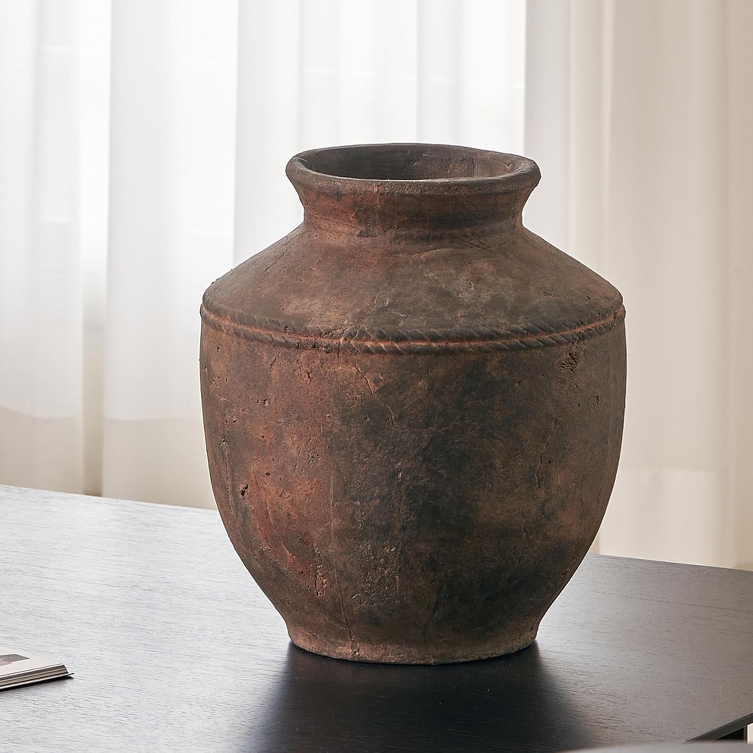 Home Decor Zen Style - แจกันเซรามิกสไตล์ชนบท LB2, ความสูง 13.6 นิ้ว, แจกันดินเผาสไตล์เซน,