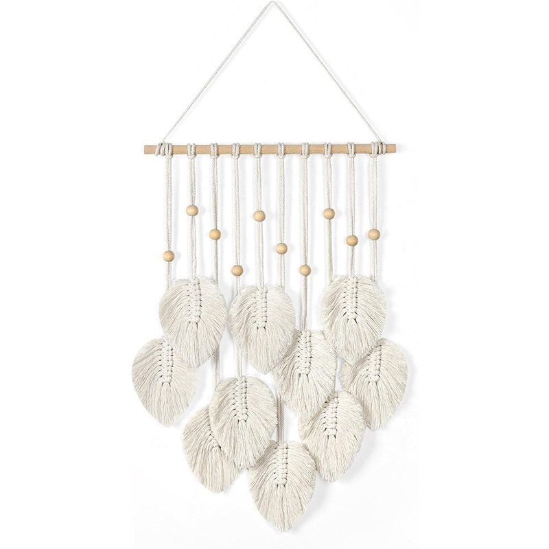 งานถักมาคราเม่ลายใบไม้สไตล์โบฮ - Macrame Wall Hanging บทวิจารณ์และราคา