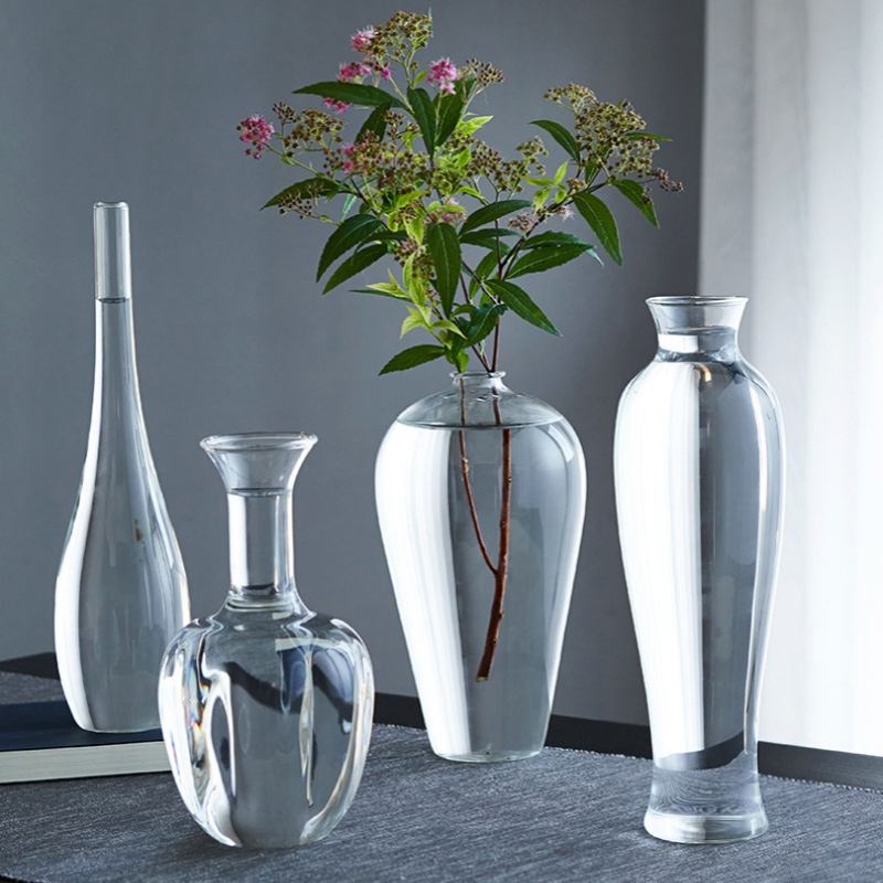 แจกันแก้วใสทรงหรูหรา สไตล์จีน  - Home Decor Zen Style บทวิจารณ์และราคา