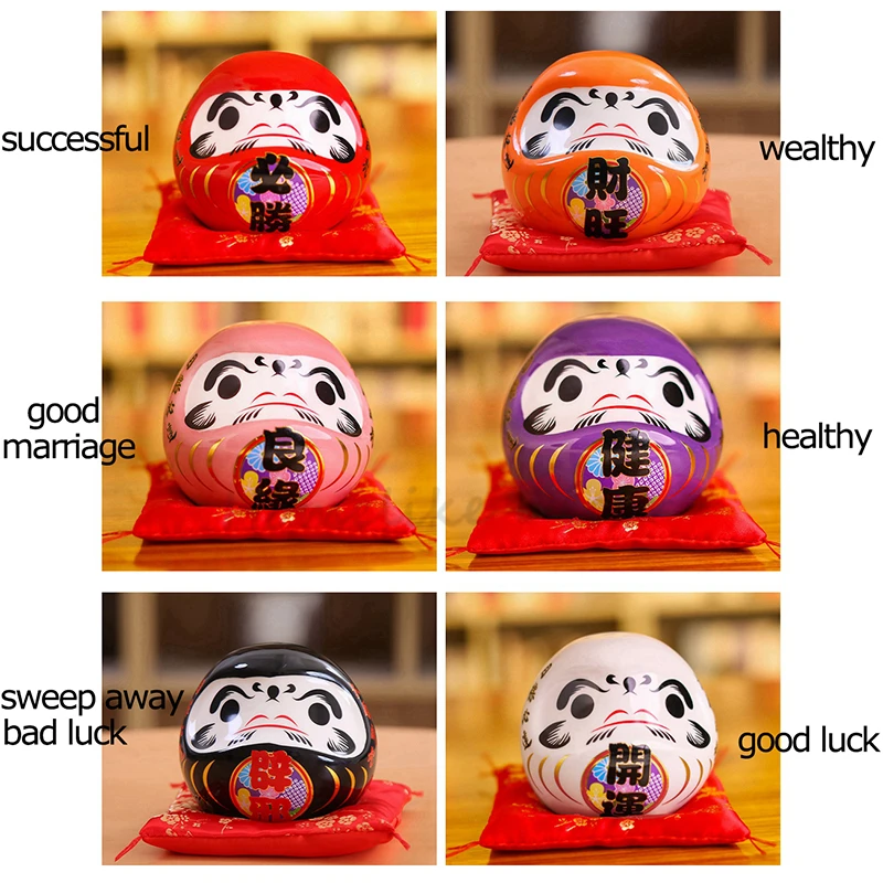 4.5 นิ้วเซรามิคญี่ปุ่น Daruma  - Home Decor Zen Style บทวิจารณ์และราคา