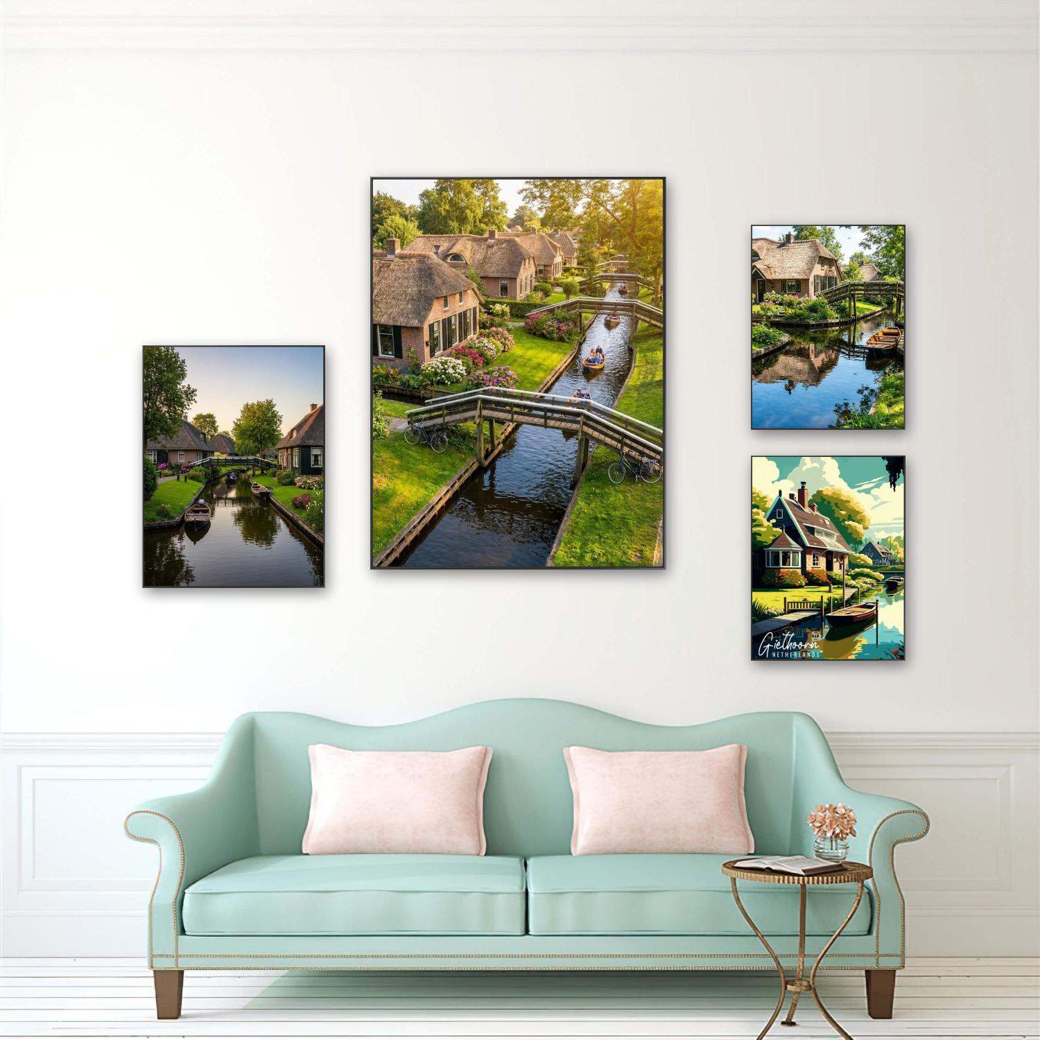 ภาพวาดเพชร DIY ลายเรือไม้ Giet - Home Decor Netherlands บทวิจารณ์และราคา