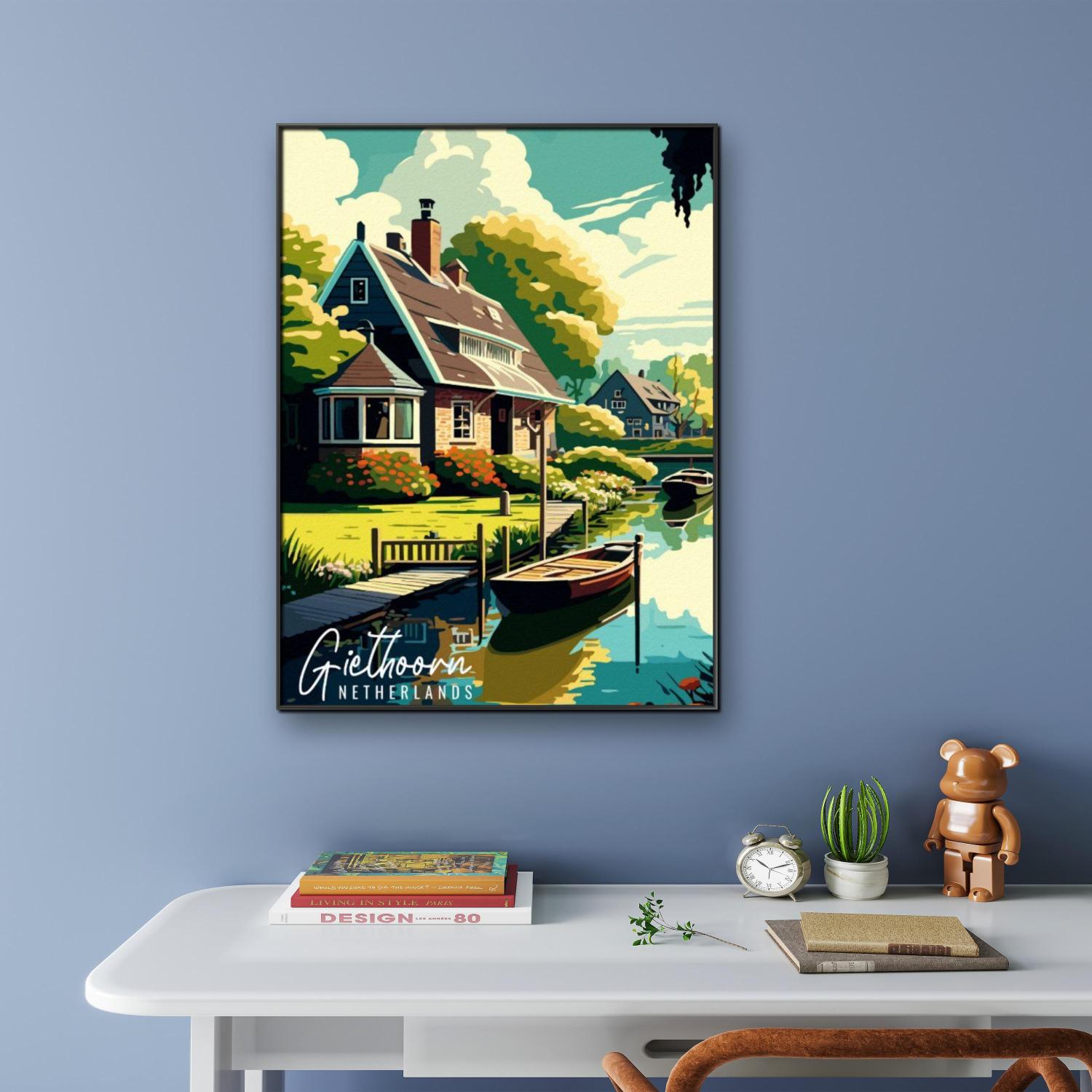 ภาพวาดเพชร DIY ลายเรือไม้ Giet - Home Decor Netherlands บทวิจารณ์และราคา