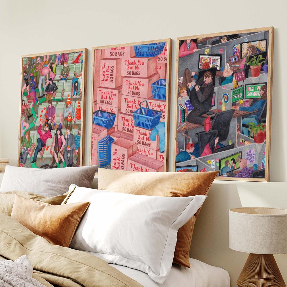 โปสเตอร์ภาพนามธรรมสไตล์ Japand - Home Decor Japandi Style บทวิจารณ์และราคา