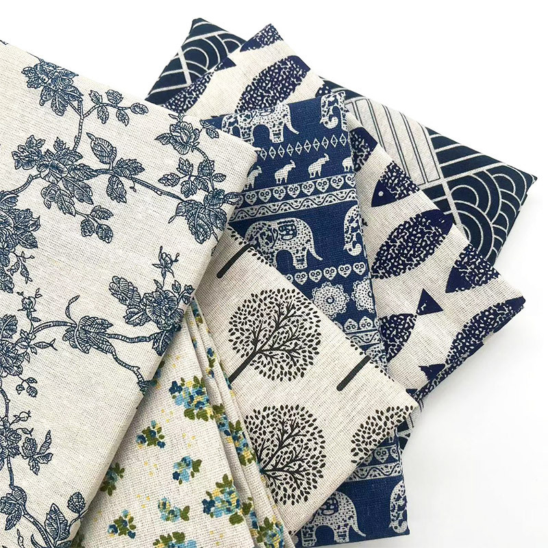 ผ้าผสมฝ้ายลินินลายดอกไม้สไตล์เ - Home Decor Fabric บทวิจารณ์และราคา