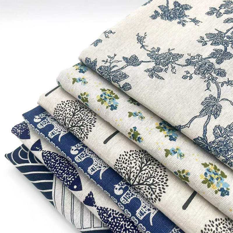 ผ้าผสมฝ้ายลินินลายดอกไม้สไตล์เ - Home Decor Fabric บทวิจารณ์และราคา