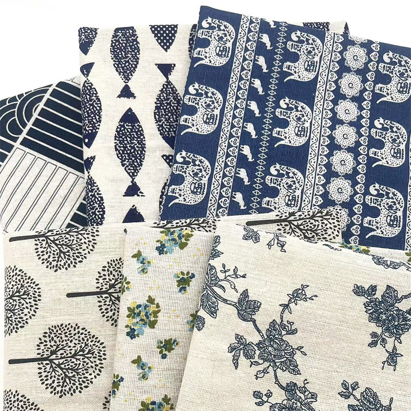 ผ้าผสมฝ้ายลินินลายดอกไม้สไตล์เ - Home Decor Fabric บทวิจารณ์และราคา