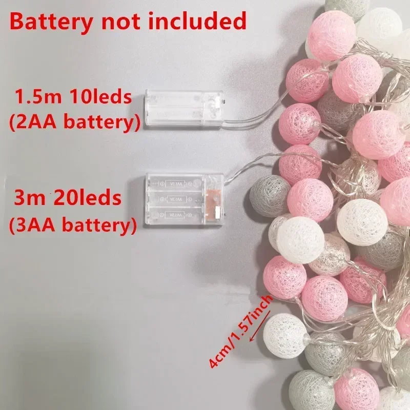 ฮาโลวีนผ้าฝ้าย Garland Balls ไ - Fairy Lights Bedroom บทวิจารณ์และราคา