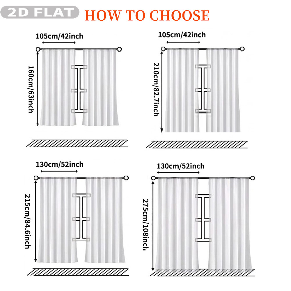 ผ้าม่านโปร่งแสงแบบแบน 2 มิติ 2 - Home Decor Fabric บทวิจารณ์และราคา