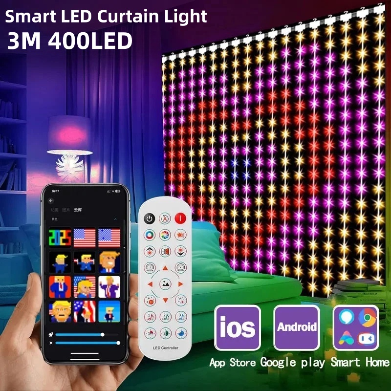 ไฟม่านอัจฉริยะ 400LED ควบคุมผ่ - Fairy Lights Bedroom บทวิจารณ์และราคา