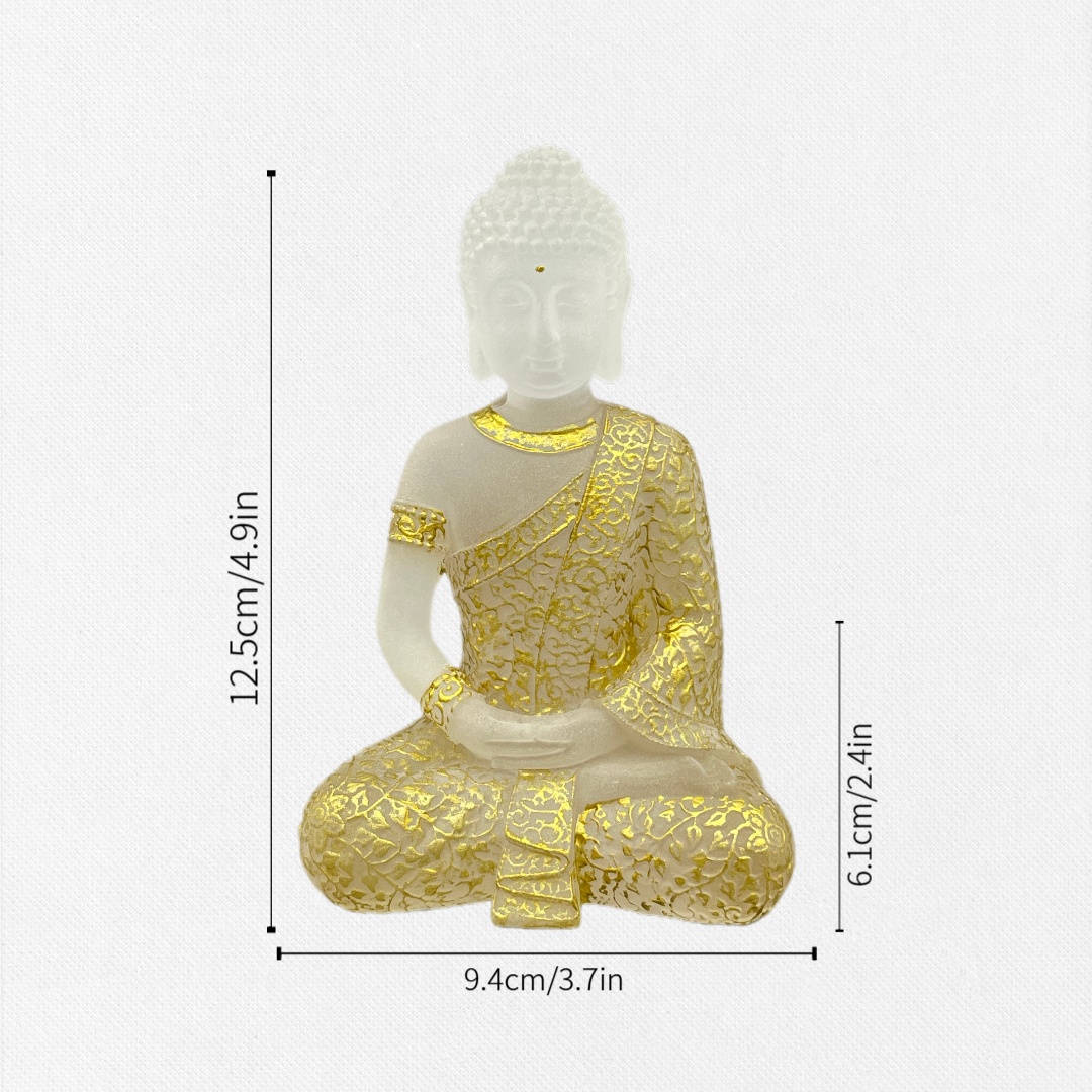 พระพุทธรูปแก้วสีขาวตกแต่งด้วยท - Home Decor Zen Style บทวิจารณ์และราคา