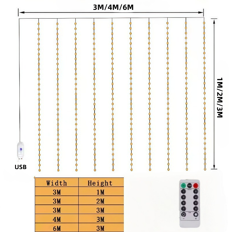 ไฟประดับม่าน LED ความยาว 3/4/6 - Fairy Lights Bedroom บทวิจารณ์และราคา