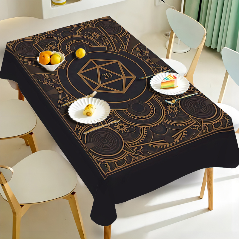 ผ้าปูโต๊ะลายเกียร์สีดำสีทองสไต - Home Decor Fabric บทวิจารณ์และราคา