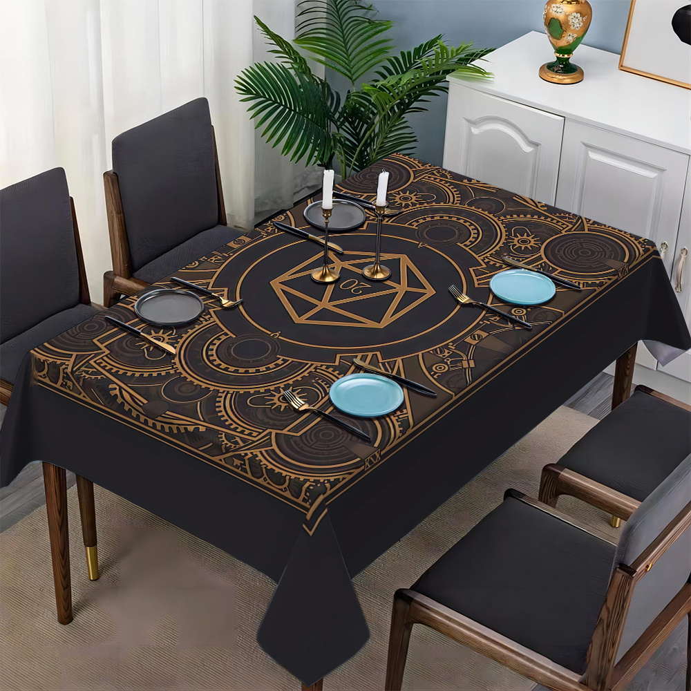 ผ้าปูโต๊ะลายเกียร์สีดำสีทองสไต - Home Decor Fabric บทวิจารณ์และราคา