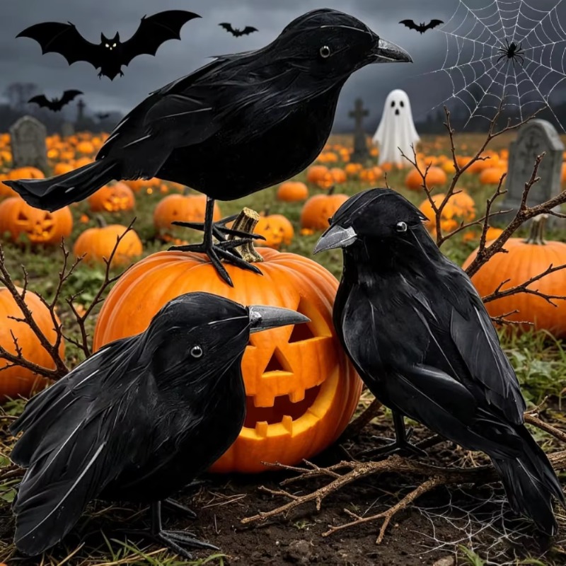 ของตกแต่งฮาโลวีน นกอีกาสีดำ 1  - Home Decor Halloween บทวิจารณ์และราคา