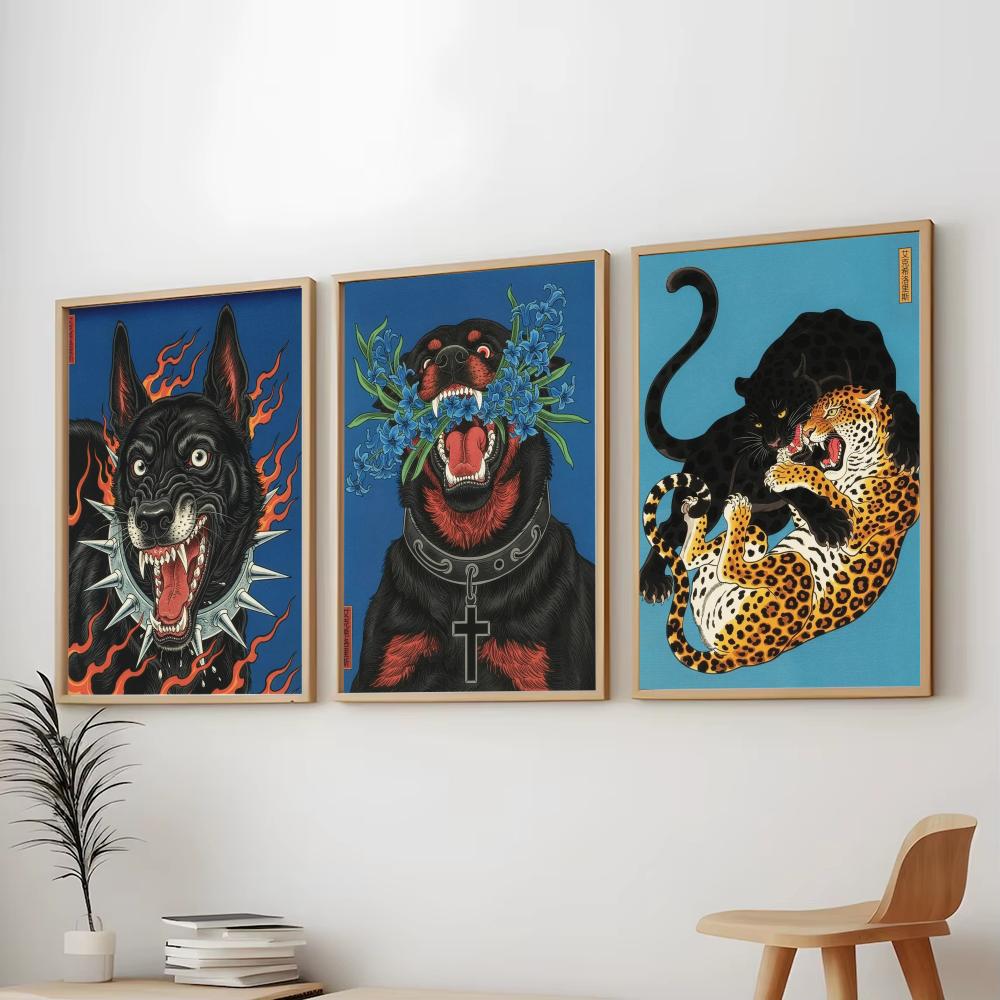 ภาพวาดสุนัขสไตล์ญี่ปุ่น-ดีไซน์ - Home Decor Japandi Style บทวิจารณ์และราคา
