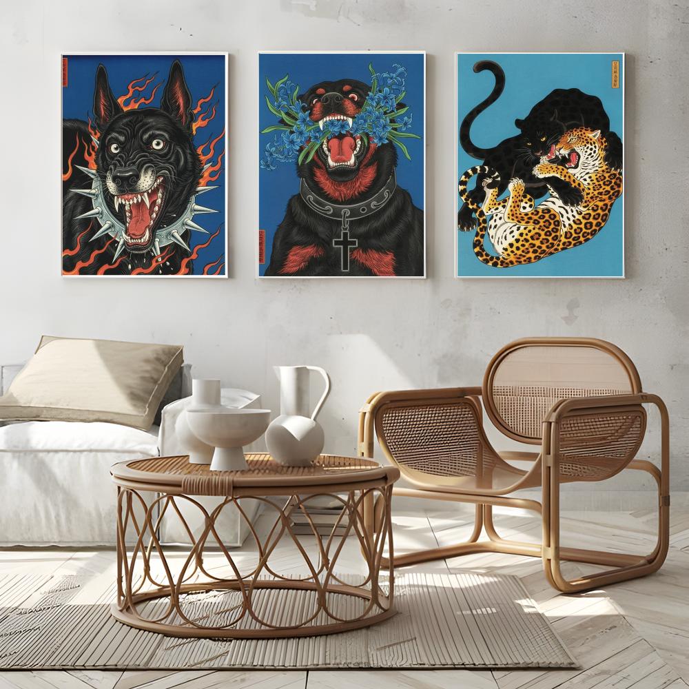 ภาพวาดสุนัขสไตล์ญี่ปุ่น-ดีไซน์ - Home Decor Japandi Style บทวิจารณ์และราคา