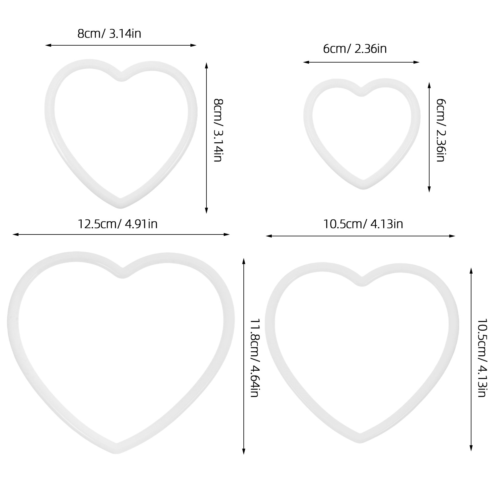 8 ชิ้น วงแหวนพลาสติกรูปหัวใจสำ - Macrame Wall Hanging บทวิจารณ์และราคา