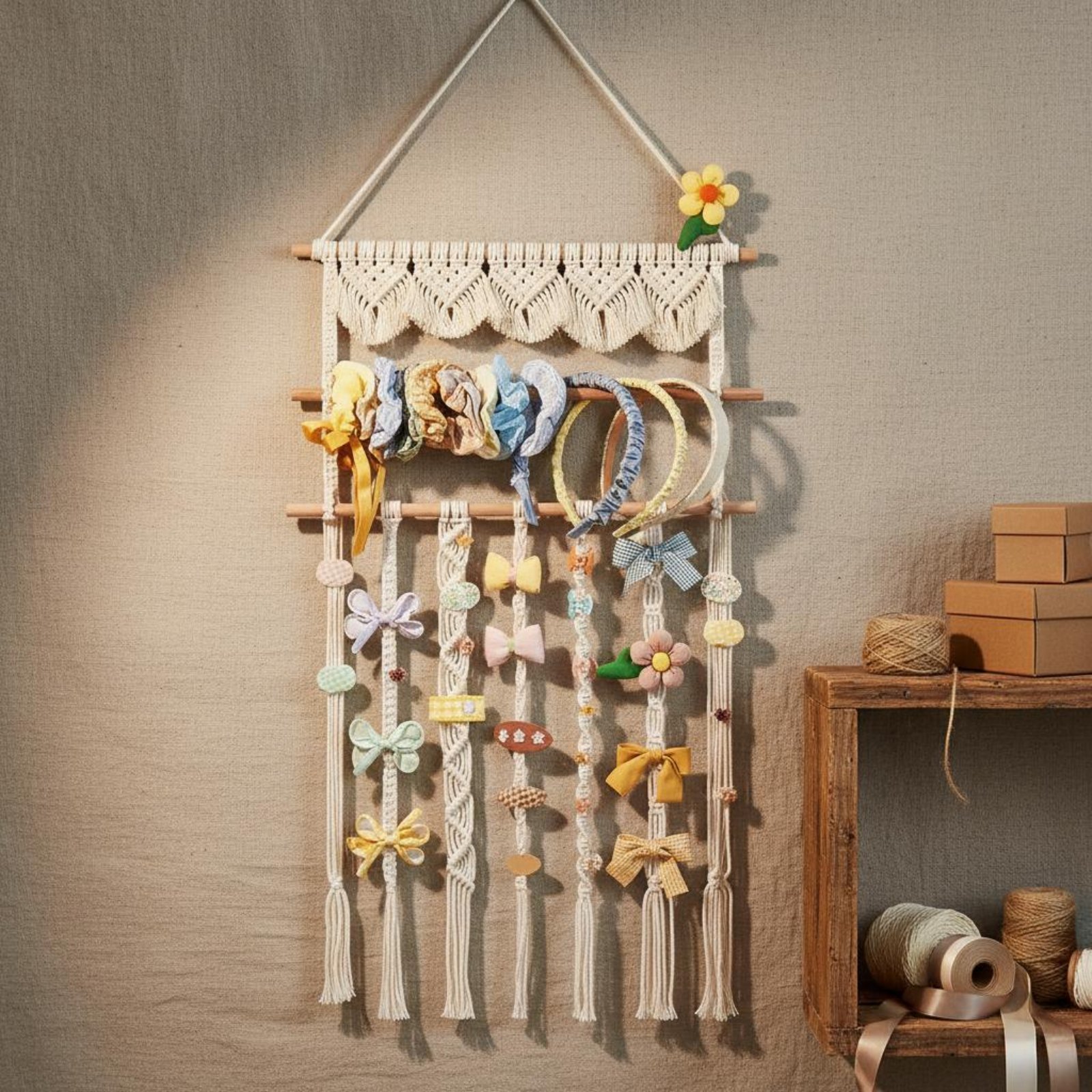 ชั้นวางของแขวนผนังแบบมาคราเม่  - Macrame Wall Hanging บทวิจารณ์และราคา