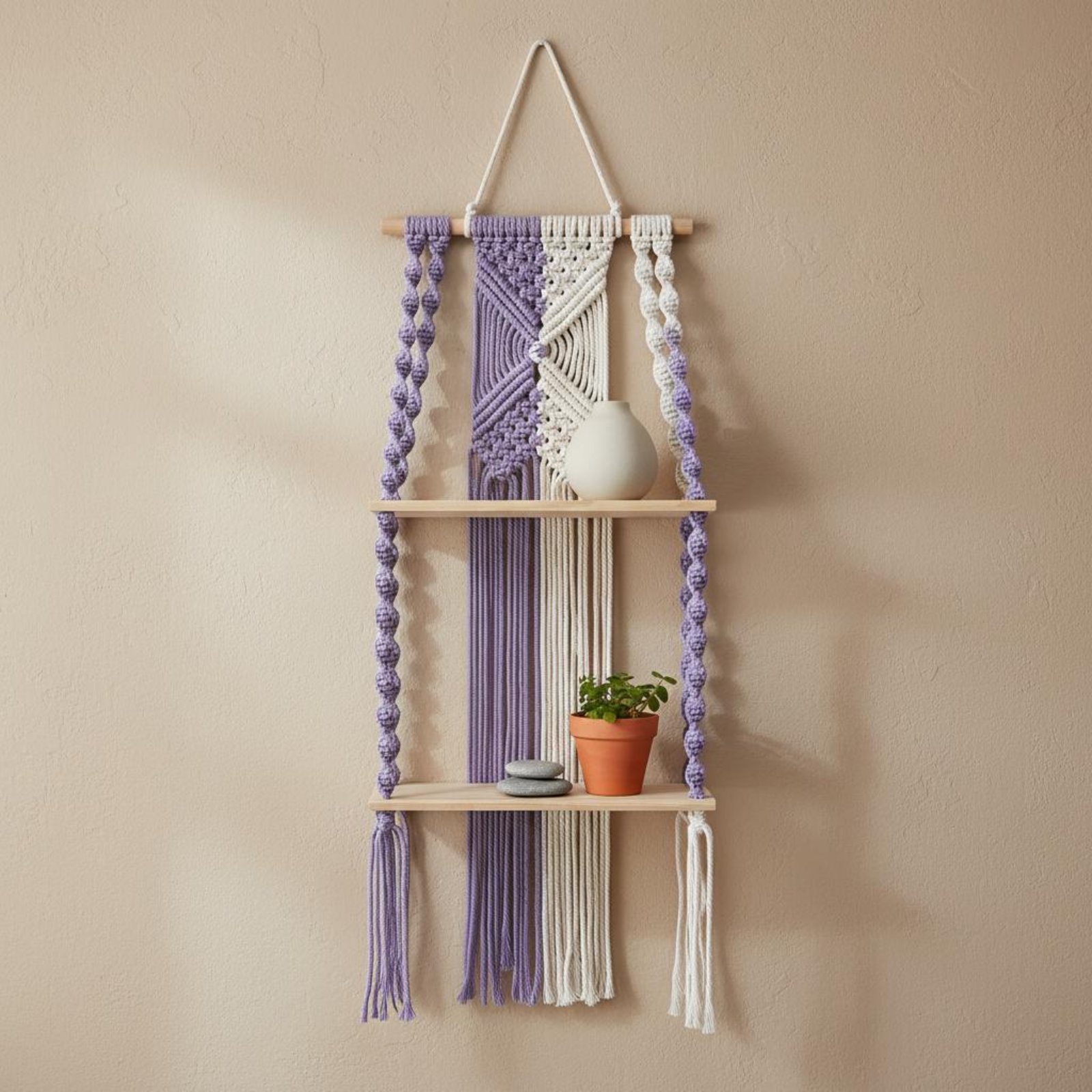 ชั้นวางของแขวนผนังสไตล์โบโฮ ชั - Macrame Wall Hanging บทวิจารณ์และราคา