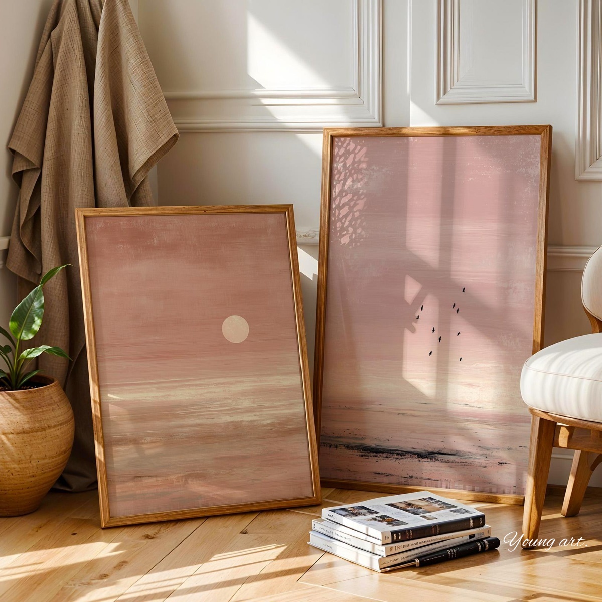2 ชิ้น/ชุด ภาพพิมพ์บนผ้าใบลายพ - Home Decor Japandi Style บทวิจารณ์และราคา