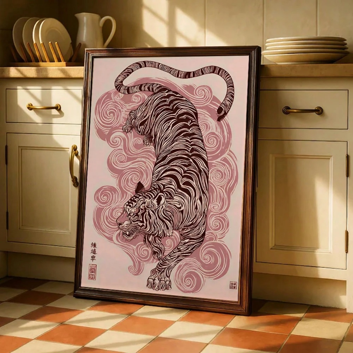 โปสเตอร์ผ้าแคนวาสลายเสือญี่ปุ่ - Home Decor Japandi Style บทวิจารณ์และราคา