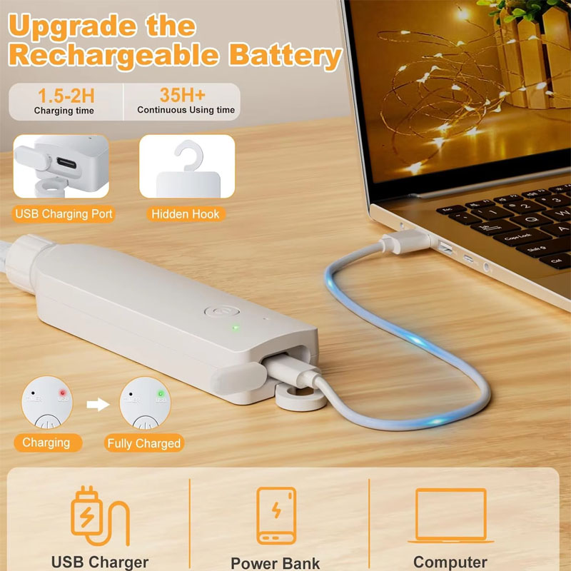 ไฟสาย RGB 5M/20M แบบชาร์จไฟได้ - Fairy Lights Bedroom บทวิจารณ์และราคา